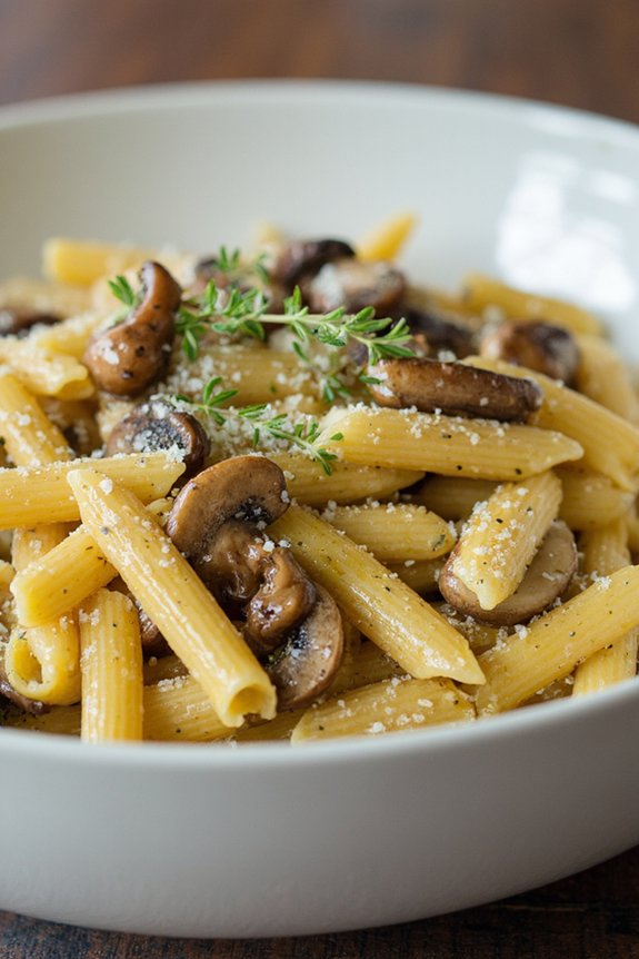 creamy truffle mushroom penne