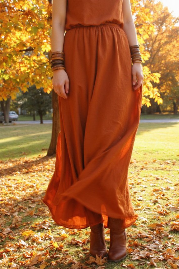 autumn inspired maxi dress outfit