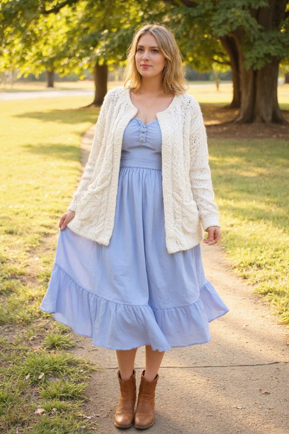 bohemian soft blue outfit