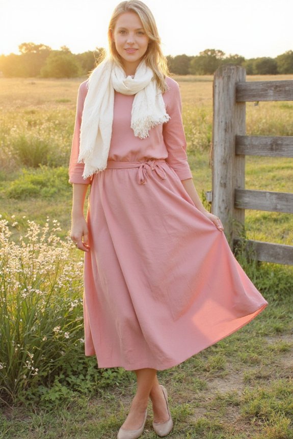 dusty rose wedding guest attire