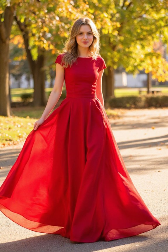 elegant red maxi dress