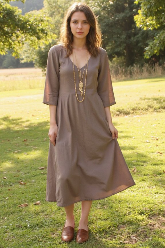 elegant taupe silk dress