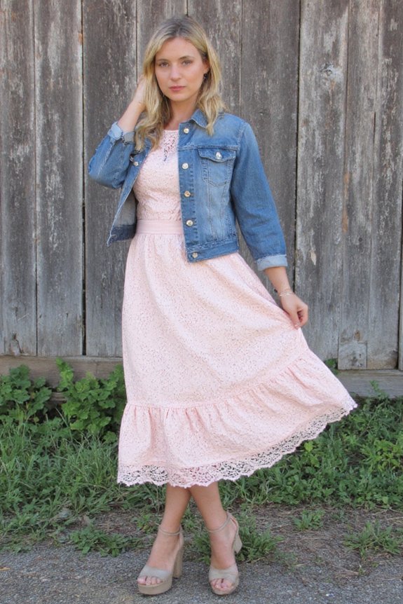 feminine lace dress ensemble