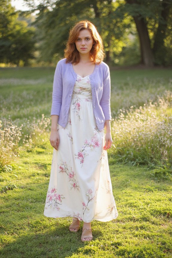floral maxi with cardigan