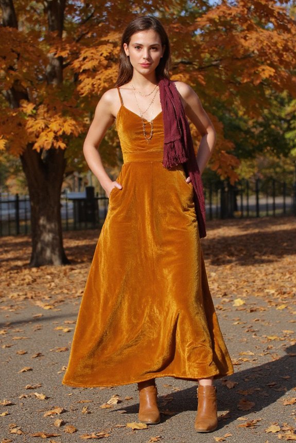 golden velvet autumn attire