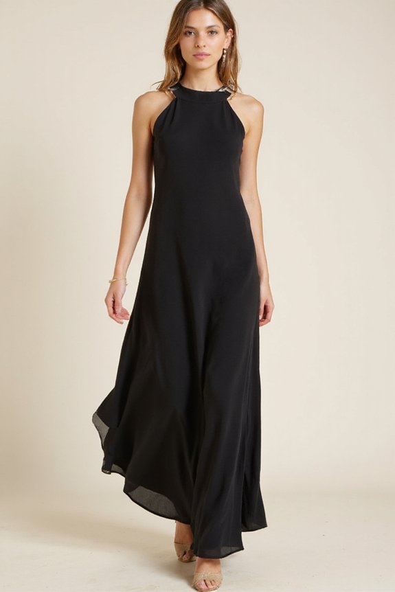 modern black maxi details