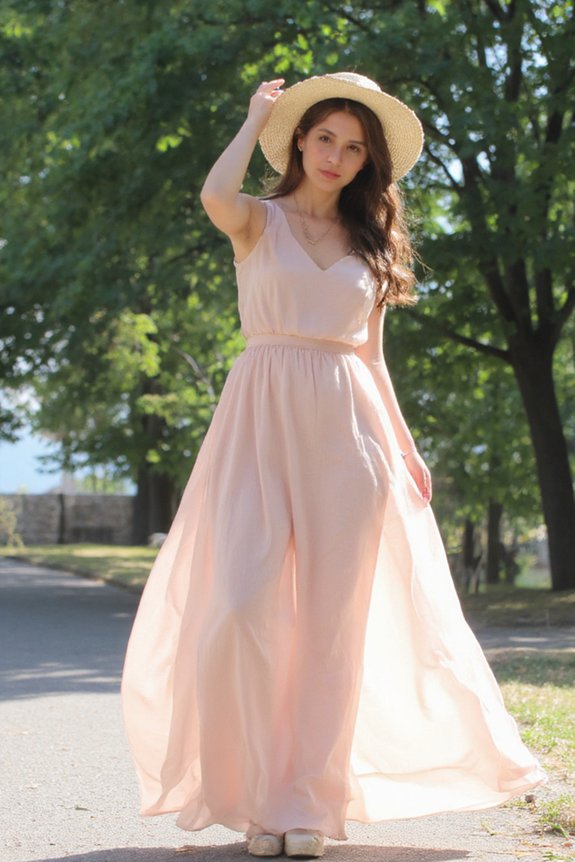 pale pink chiffon elegance