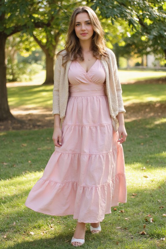 pastel pink dress cardigan