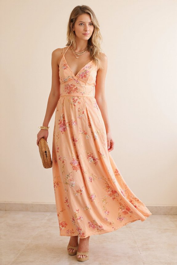 spring peach floral elegance