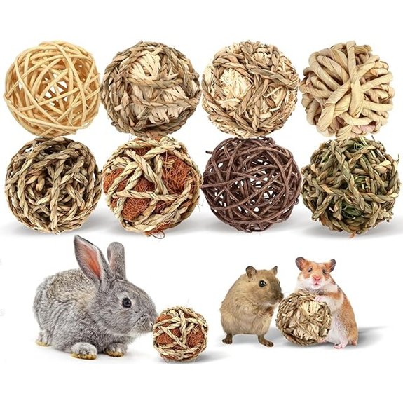 VESPRO Bunny Chew Grass Balls for Small Animals (8-Pack)